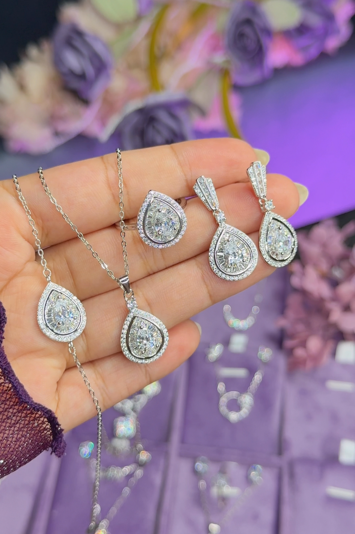 Parure Goutte Royale Halo