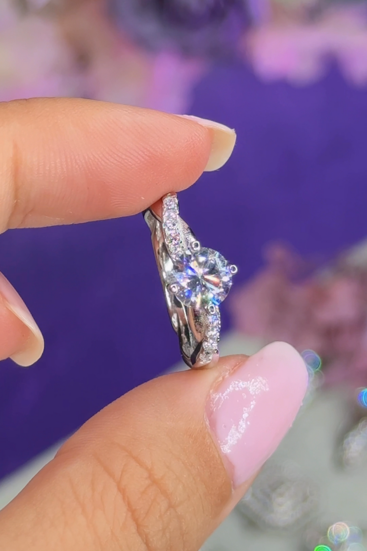 Bague Solitaire Tressé