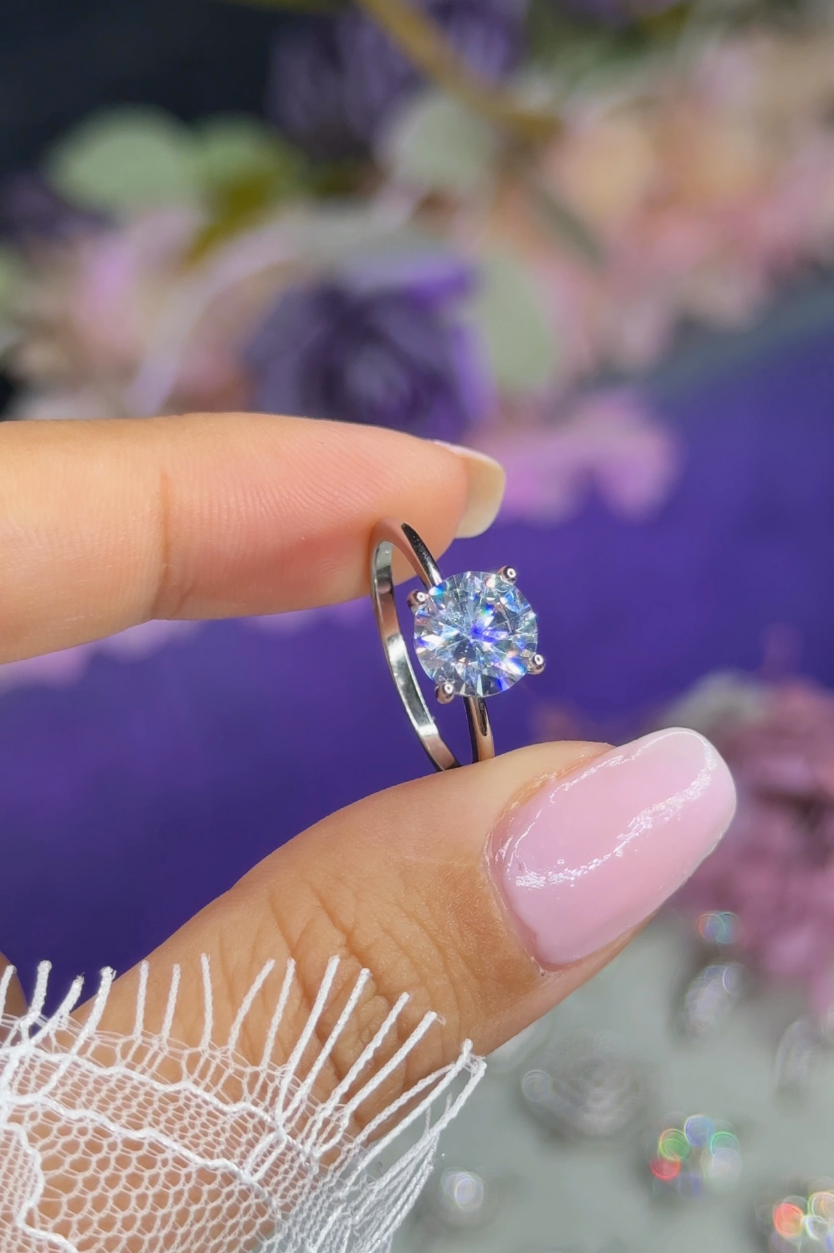 Bague Solitaire ronde