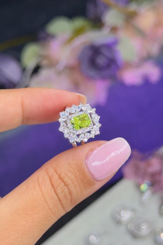 Bague carrée Pistache