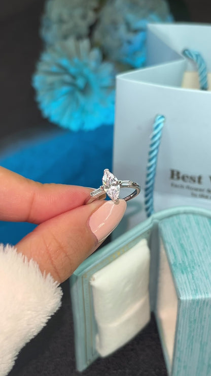 Bague Marquise en Argent
