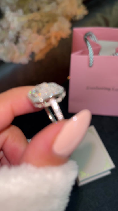 Bague Double Halo Baguette
